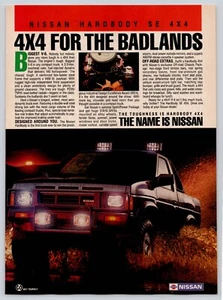 Vintage 1987 Nissan Hardbody SE 4x4 For The Badlands Print Ad - Picture 1 of 1