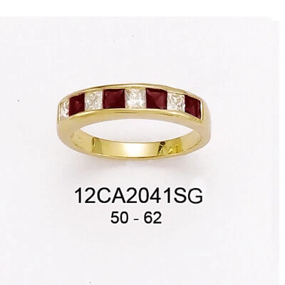 Dolly-Bijoux Alliance Eternity Demi-Rail Diamant Cz Carré 4mm Plaqué Or 18K