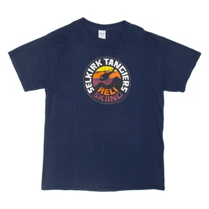 GILDAN Heli Skiing Herren T-Shirt Blau M - Bild 1 von 6