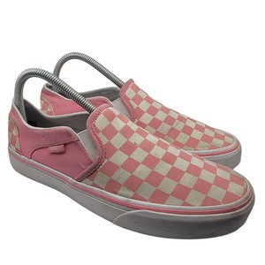 red and pink checkered vans