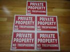 5X Red & White Flexible Plastic "PRIVATE PROPERTY NO TRESPASSING" Sign 9'x12'  
