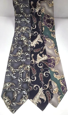 Haggar Men's Paisley Neck Tie Designer Colorful Business Lot of 3 - Image 1 of 4