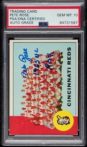 1963 Topps #63 Pete Rose Signed With Inscription PSA Gem Mint 10 Auto - Picture 1 of 2