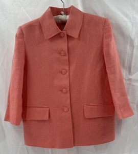 TALBOTS Irish Linen Jacket Blazer Women’s Sz 6 P Peach Classic Preppy Feminine - Picture 1 of 13