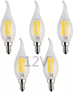 Low Voltage 12V LED Candelabra Bulb, 12V DC or 12V AC, 4W Dimmable, 2700K Warm W - Picture 1 of 7