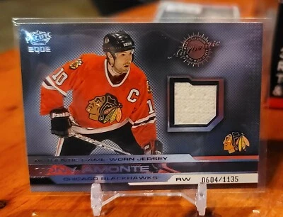 2002 Pacific Game Worn Jerseys #6 Tony Amonte Chicago Blackhawks 604/1135 White - Image 1 of 3