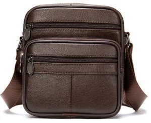 Bolso De Hombre Marrón Alta Calidad En Cuero - Picture 1 of 6