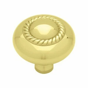 Knob Kitchen Cabinet Dresser Hardware Solid Braid Brass - Picture 1 of 2