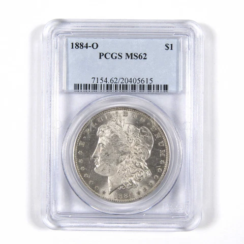 1884 O Morgan Dollar MS 62 PCGS 90% Silver $1 Unc SKU:I8694 Cover
