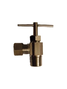 Lasco 1/4 Zoll Kompression um 1/4 Zoll Stecker Rohrgewinde (MPT) Winkel Nadelventil - Bild 1 von 3