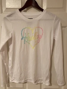 Hurley Girls Long Sleeve White Rashguard Size 14/16 New Without Tag - Picture 1 of 5