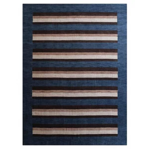 Tappeto con telaio annodato a mano mix di seta contemporaneo blu marrone BBH Homes BBLSM904 - Foto 1 di 4