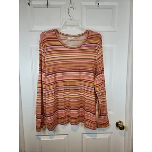 Damen Gr. 3X Liz Claiborne Langarm T-Shirt Mehrfarbig Streifen - Bild 1 von 5