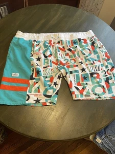 Pantaloncini Born Fly stampa grafica verde acqua e bianco taglia 6XL C333 - Foto 1 di 8