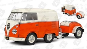 Volkswagen T1 Van Kool Combi with trailer 1950 Orange/White 1:18 SOLIDO 1810902 - Foto 1 di 1