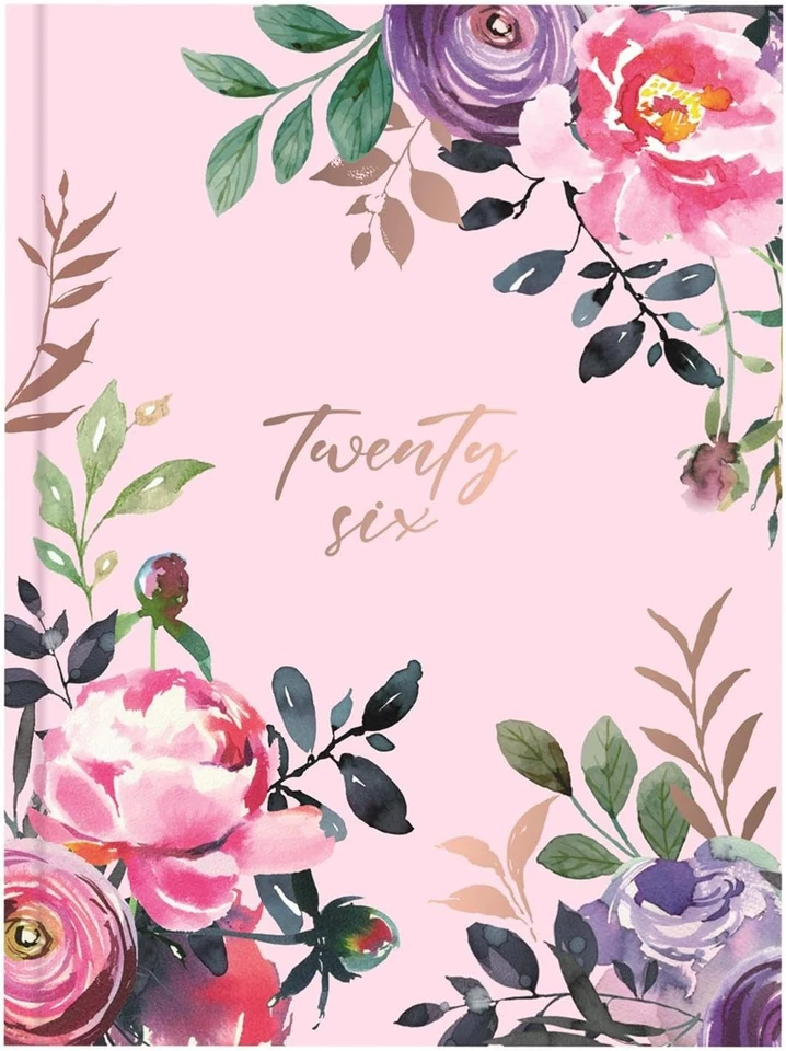 Tallon A5 Hardback Diary Week To View 2026 15cm x 21cm Blue Floral