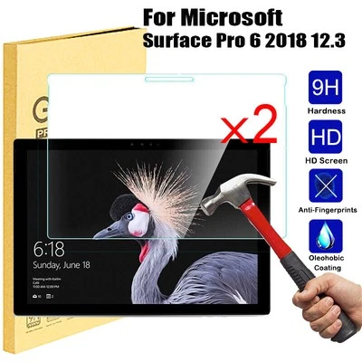 2Pcs for Microsoft Surface Pro 6 12.3 Tablet Tempered Glass Screen Protector - Image 1 of 4