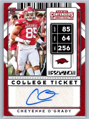 Cheyenne O'Grady 2020 Contenders Draft Picks College Ticket Auto #282 - Image 1 of 2