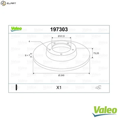 2x BRAKE DISC 197303 FOR PEUGEOT 308/SW/Van/CC CITROEN C4/II/Hatchback DS4 1.6L - Image 1 of 4