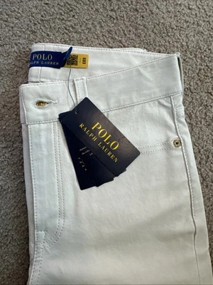 Pantalones ajustados Polo Ralph Lauren piel de cordero 5 bolsillos crema talla 0 nuevos con etiquetas Y2k Foto 1 de 4