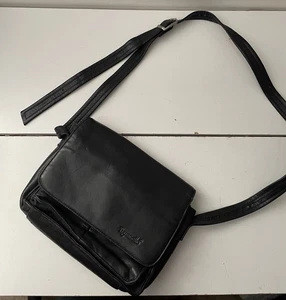 Tignanello Leder Organizer Umhängetasche Handtasche Geldbeutel Schwarz - Bild 1 von 8