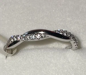 KRKC Moissanit Ring voller Band Twist 925 Silber Ewigkeit Versprechen Größe 8/P.5 - Bild 1 von 4