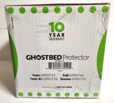 Ghostbed Mattress Protector Twin Cover Cotton Blend Water Resistant GPROT33 New - Image 1 of 4