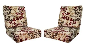 Outdoor Deep Seat Cushion Set of Two Cabrera Sangria - Picture 1 of 5