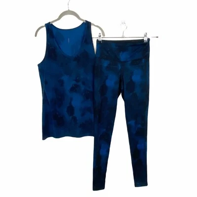 Lucy Tank Top Leggings Set Womens Size M XS Blue Sleeveless Scoop Neck Workout  - Image 1 of 4