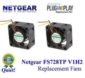 Juego de 2 ventiladores de repuesto silenciosos para Netgear FS728TP V1H2 - Imagen 1 de 6