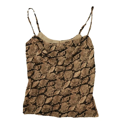 ASTR THE LABEL Darla Cowl Neck Snake Print Cami Tank Top Brown Tan Size S - Image 1 of 4