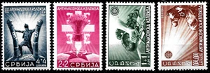 WWII 1942 Judaica GERMANY OCC.SERBIA ANTI-MASONS FAIR Mi#58-61 Sc#2NB15/18 MNH - Picture 1 of 1
