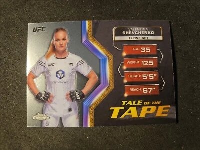 2024 Topps Chrome UFC Valentina Shevchenko #TFT-29 Tale of the Tape Insert - Image 1 of 2