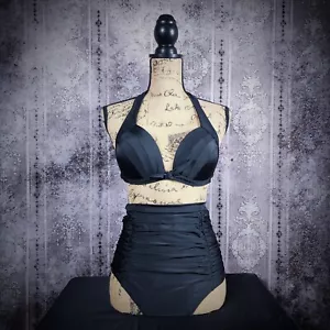 Bikini superiore nero retrò vita alta - Foto 1 di 14