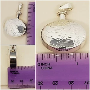 Oval Memorial Urn Necklace Ashes Creamation Perfume Pendant 925 Sterling Silver - Picture 1 of 5