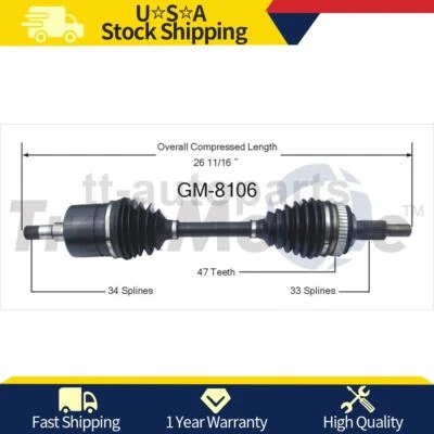 Junta de eje CV derecho del lado del pasajero delantero para Cadillac Seville 1990 1989 Foto 1 de 2