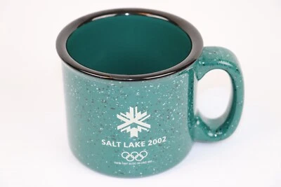 Taza de té café pesado de los Juegos Olímpicos de Invierno de Salt Lake City 2002 verde oscuro SLOC Foto 1 de 4