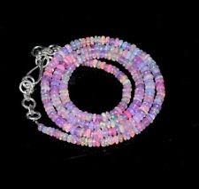 18"Natural Ethiopian Opal Beads Necklace Welo Fire Purple Opal Gemstone Necklace