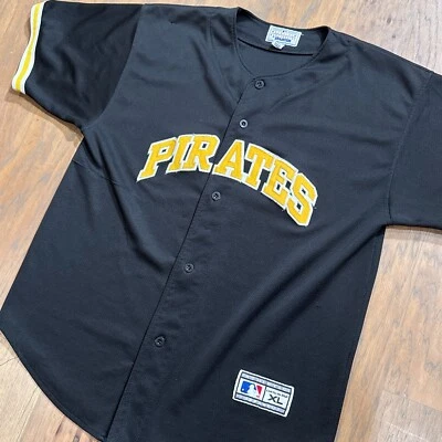 Vintage Pittsburgh Pirates Jersey Mens XL Black Starter MLB Embroidered Baseball - Image 1 of 4