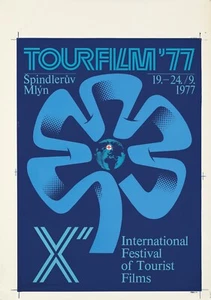 Original Vintage Poster Tour Film Festival Czech Republic 1977 Tourist Films - Picture 1 of 1