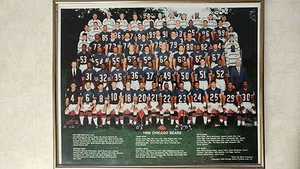 1990 CHICAGO BEARS 8X10 TEAM PHOTO FOOTBALL NFL PICTURE Glass Frame Nice - Picture 1 of 2