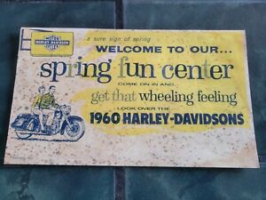 Vintage HARLEY DAVIDSON MOTORCYCLE 1960 dealer poster sign