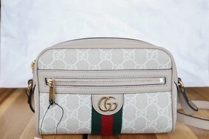GUCCI Ophidia GG Supreme Mini Shoulder Bag canvas leather Beige White NEW women - Picture 1 of 5