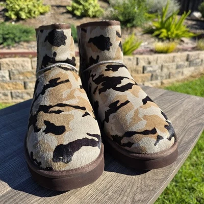 UGG Australia Camouflage Shearling Leather Boots Mens Size 18 100% Wool 1007891 - Image 1 of 4