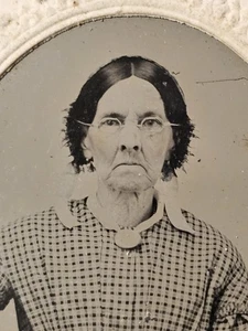 Ninth Plate Matted Tintype Photo: Sally Eastman Oxford County, Maine - Picture 1 of 6