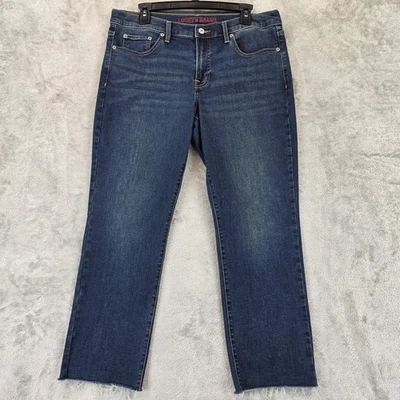 Lucky Brand Jeans Womens 14/32 Blue Sweet Mid Rise Crop Raw Hem Stretch Denim - Image 1 of 4