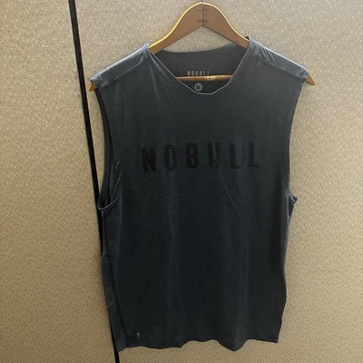 Camiseta sin mangas NOBULL azul gris camiseta de entrenamiento atlética gimnasio para hombre mediana Foto 1 de 4