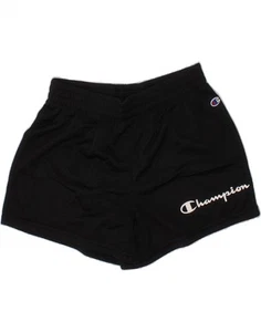 CHAMPION Girls Graphic Sport Shorts 11-12 Years Large  Black Polyester RA06 - Picture 1 of 3
