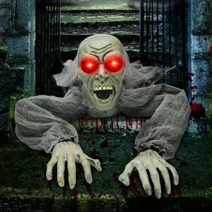 Decorazione Halloween Zombie Rompicapo con Suono e Occhi Lampeggianti - Foto 1 di 8
