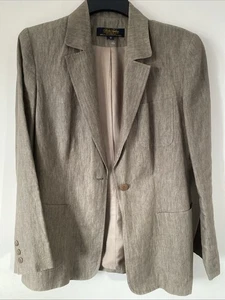 Brooks Brothers Women Light Brown Linen Blazer One Button Size 10. - Picture 1 of 8